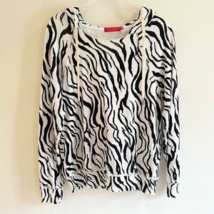 N: Philanthropy Zebra Print Hoodie Sweatshirt